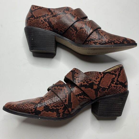 Splendid Carla Brown Snake Print Buckle Bootie Women’s Size 7.5 - Picture 7 of 9